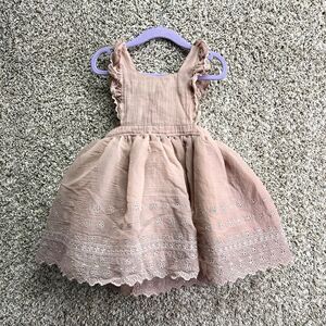 Noralee Dress Girls 4 Maeve Dusty Pink Ruffle Strap Fluffy